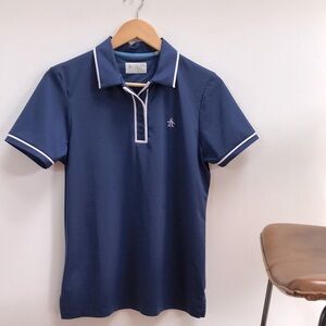 Original Penguin Women's Navy Blue Short Sleeve Golf Tennis Polo Shirts Medium